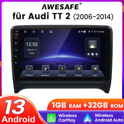 Android 13 Carplay Autoradio für Audi TT MK2 8J 2006-2014 GPS Navi DAB+ WIFI SWC