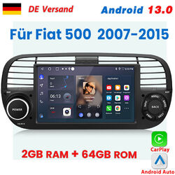 Für Fiat 500 2007-2015 Carplay Android13 Autoradio GPS NAVI SAT BT RDS DAB+ 64GB