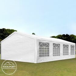 Partyzelt 3x6m - 6x12m Festzelt Pavillon Gartenzelt mit Fenstern Bierzelt weiß✔ 7 Größen ✔ 100% wasserdicht ✔ Schnelles Klicksystem