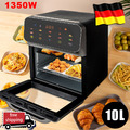 Airfryer XXL Heißluftfritteuse 10L Heissluft Ofen Fritteusen Minibackofen LED