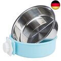 Haustier Hängender Napf 2 in 1 Fressnapf Edelstahl Futterspender Wassernapf für 
