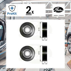 2x ORIGINAL® Gates Umlenk-/Führungsrolle, Keilrippenriemen für Mercedes-Benz