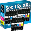 15x XL TINTE PATRONEN mit CHIP für CANON PIXMA IP7250 MG5450 MG5550 MG6450 MX925