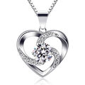 Damen Halskette Herz 925 Sterling Silber Anhänger Kette Schmuck Frauen Geschenk