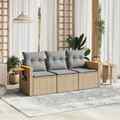 Gartenmöbel Sofa Garnitur Lounge Sitzgruppe mit Kissen 3-tlg. Poly Rattan vidaXL