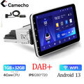 DAB+ 10'' 1DIN Android 13 Autoradio GPS Navi BT WiFi drehbarer Bildschirm RDS FM