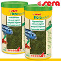 sera 2 x 1000 ml Flora Nature Pflanzenfutter Aquarium Fische Aufzucht Wachstum