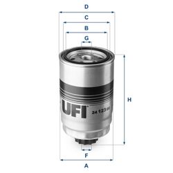 UFI Kraftstofffilter 24.123.00 Filtereinsatz für KIA HYUNDAI TUCSON TL TLE ix20