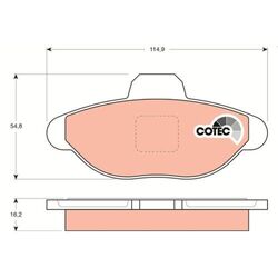 Bremsbelagsatz Scheibenbremse Trw GDB1099 Cotec für Fiat Vorderachse