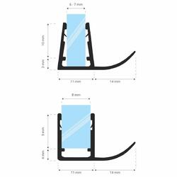 Duschdichtung Duschkabinen Wasserabweiser Ersatzdichtung Duschtürdichtung UK14