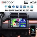 4+64G Android 13 Autoradio Carplay GPS Navi BT RDS WIFI Für BMW 5er E39 7er E38