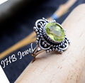 Facettierter Peridot Edelstein 925 Sterling Silber Ring Schmuck für Prinzessi...