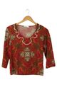 COMMA Bluse Damen Gr. 40 Mehrfarbig Paisley 3/4-Arm Vintage