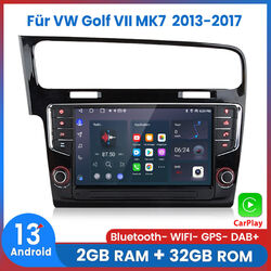 Android13 Carplay Autoradio GPS NAVI WIFI SWC BT SAT FM DAB+ Für VW Golf VII MK7