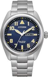 Citizen Herrenuhr Analog Eco-Drive Armbanduhr Titan 41 mm Wasserdicht silber