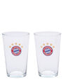 Glas Logo 2er-Set | FC Bayern München | Durchsichtig | Fanartikel