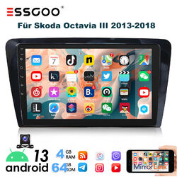 9" 4+64G Android 13 Autoradio GPS NAVI Carplay WIFI KAM Für SKODA Octavia III 5E