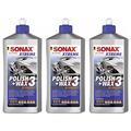 3 x SONAX XTREME Polish+Wax 3 Hybrid NPT 500 ml Wachs Versiegelung Politur