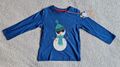 Kinder blau Schneemann Langarm Top Alter 12-18 Monate Brandneu mit Etikett