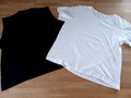 2 Damen T-Shirt schwarz weiss Gr. 44 kurzarm/ohne Arm