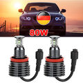 2x 80W H8 LED Angel Eyes Ringe Standlicht Für BMW E60 E61/71/70/82 LCI E90 E91