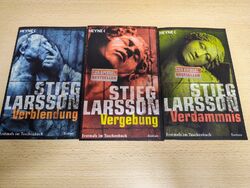 Stieg Larsson: 3 Bücher Trilogie, Verblendung, Vergebung, Verdammnis.