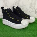 Converse Turnschuhe Größe 2,5 Damen Schwarz Schuhe Plateau Move Canvas Schnürschuhe