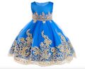 Spitzenkleid Mädchen/girl, blau, größe 140, neu