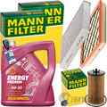 MANN INSPEKTIONSPAKET+5L MANNOL 5W-30 MOTORÖL passend für OPEL ASTRA J 1.4-1.6