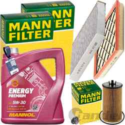 MANN INSPEKTIONSPAKET+5L MANNOL 5W-30 MOTORÖL passend für OPEL ASTRA J 1.4-1.6