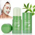 Green Mask Stick, 2 Stück Aubergine Grüner Tee Purifying Clay Maske,Befeuchtet U