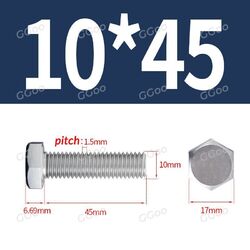 Sechskantschrauben Maschinenschrauben DIN 933 M3/M4/M5/M6/M8/M10 Edelstahl V2A