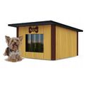 Hundehütte outdoor Isoliert Höhle Winterfest Holz Katzenhaus 57x48cm M Farbe5