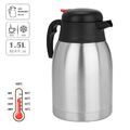 Thermoskanne 1,5 L Isolierkanne Thermosflasche Edelstahl Kaffeekanne Teekanne