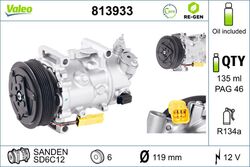 Kompressor Klimaanlage VALEO RE-GEN AT 813933 +102.34€ Pfand für PEUGEOT 208 1 2