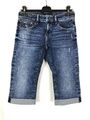 Mavi Damen Jeans Shorts Marina Mid-Rise, FItted Capri Blau Mid Distressed Memory