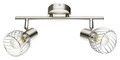 GLOBO Texas Deckenleuchte Deckenlampe Metall Nickel Matt E14 2-flammig B 30 cm