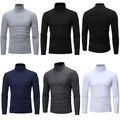 Männer Langarmshirt Baumwolle Rollkragen Pullover Unterhemd Thermohemd Slim Fit