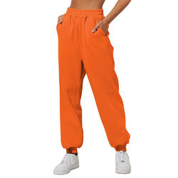 Damen-Jogginghose Jogginghose Mit Hoher Taille Einfarbig Sport-Gymnastikhose N