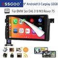 9 Zoll Apple CarPlay Android 13 Autoradio 32G GPS Navi WIFI +Kam für BMW E46 M3