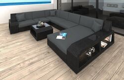 Rattansofa Couch MATERA XXL Sofa Gartenmöbel Rattan Sitzgarnitur Lounge Möbel