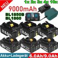 8X Für Makita 18V BL1860B LXT 9000mAh Akku BL1850 BL1830 Led Anzeige / Ladegerä