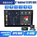 9" 2 DIN DAB+ Apple Carplay Android 13 Autoradio 4+64G GPS Navi Bluetooth FM KAM