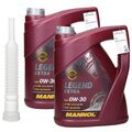 2 x 5 Liter Mannol Motoröl Legend Extra 0W-30 API SN ACEA C2/C3 +Auslaufschlauch