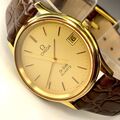 Omega De Ville Cal.1332 Vintage Datum Gold Quarz Herren Uhr Authentisch Arbeit