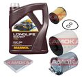 KAMOKA Inspektionspaket MANNOL Longlife 5W-30 5L für VW Polo 1.2 TDI Seat Ibiza