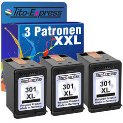 3 Patronen XXL Black PlatinumSerie für HP301 XL 1000 1010 1050 1050 A 1055 1510 ✔️ 10% Rabatt nur für kurze Zeit mit Code: TITO301XL ✔️