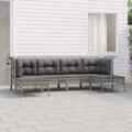 Garten Lounge Set Gartenmöbel Sitzgruppe Sofa 7-tlg. Grau Poly Rattan vidaXL