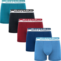 5er Pack Basic Herren Boxershorts Baumwolle Schwarz Blau Grau Rot Grün M - 2XL