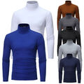 Herren-Langarm-T-Shirt Rollkragenpullover Unterhemd Stehkragen Pullover ∑